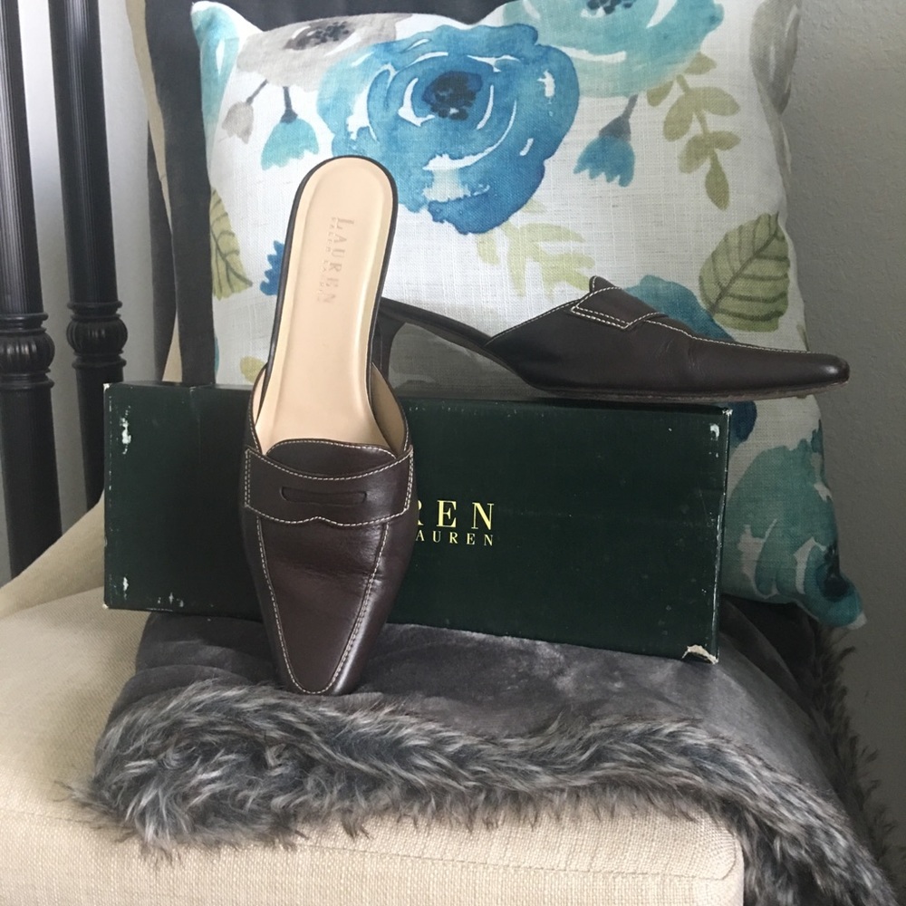 Ralph Lauren Leather Designer Mules